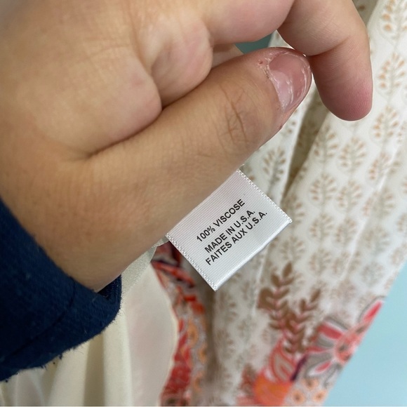 Misa Los Angeles Paisley Floral‎ Boho Dress Emala  V Neckline Vacation Sz Small - Picture 6 of 13